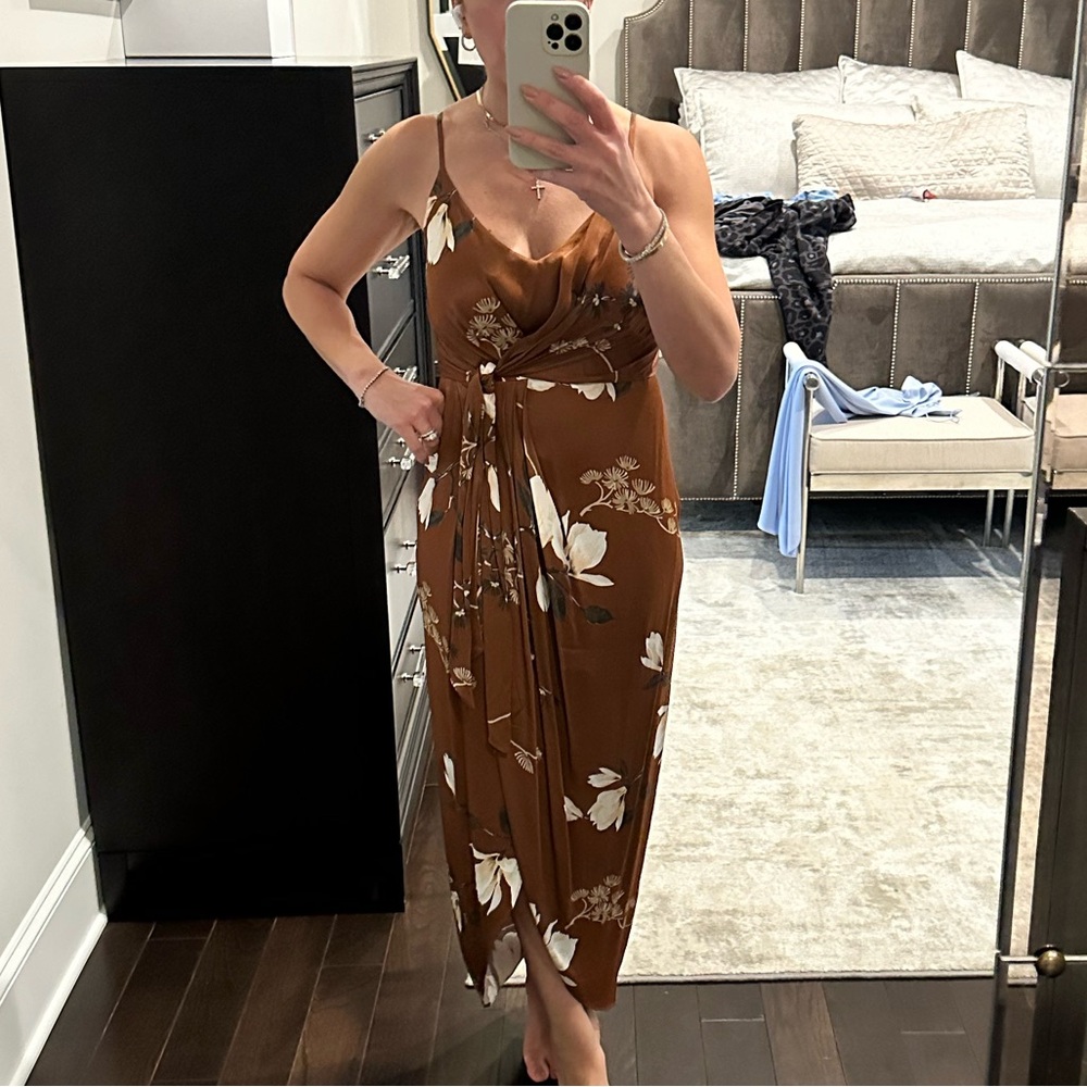 Shona Joy Copper Floral Dress size 2-4